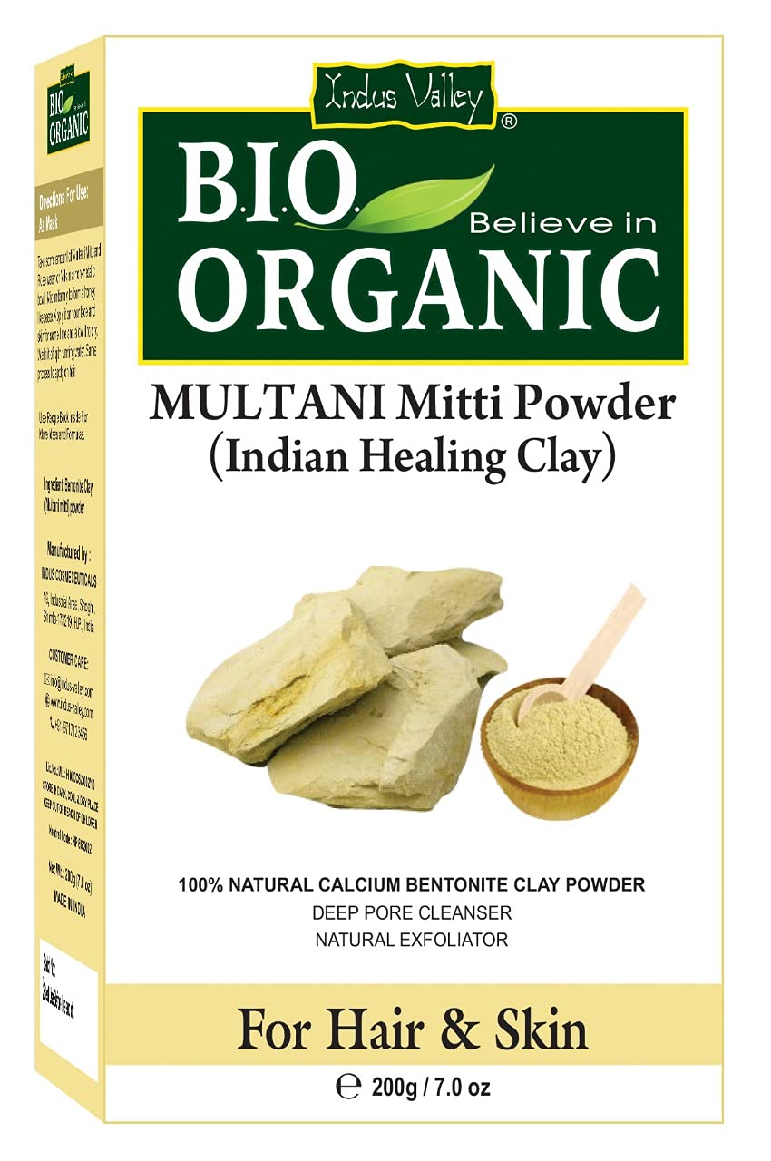 200g Organic Multani Mitti Clay Powder 200 grams Fullers Earth Clay For Skincare & Haircare