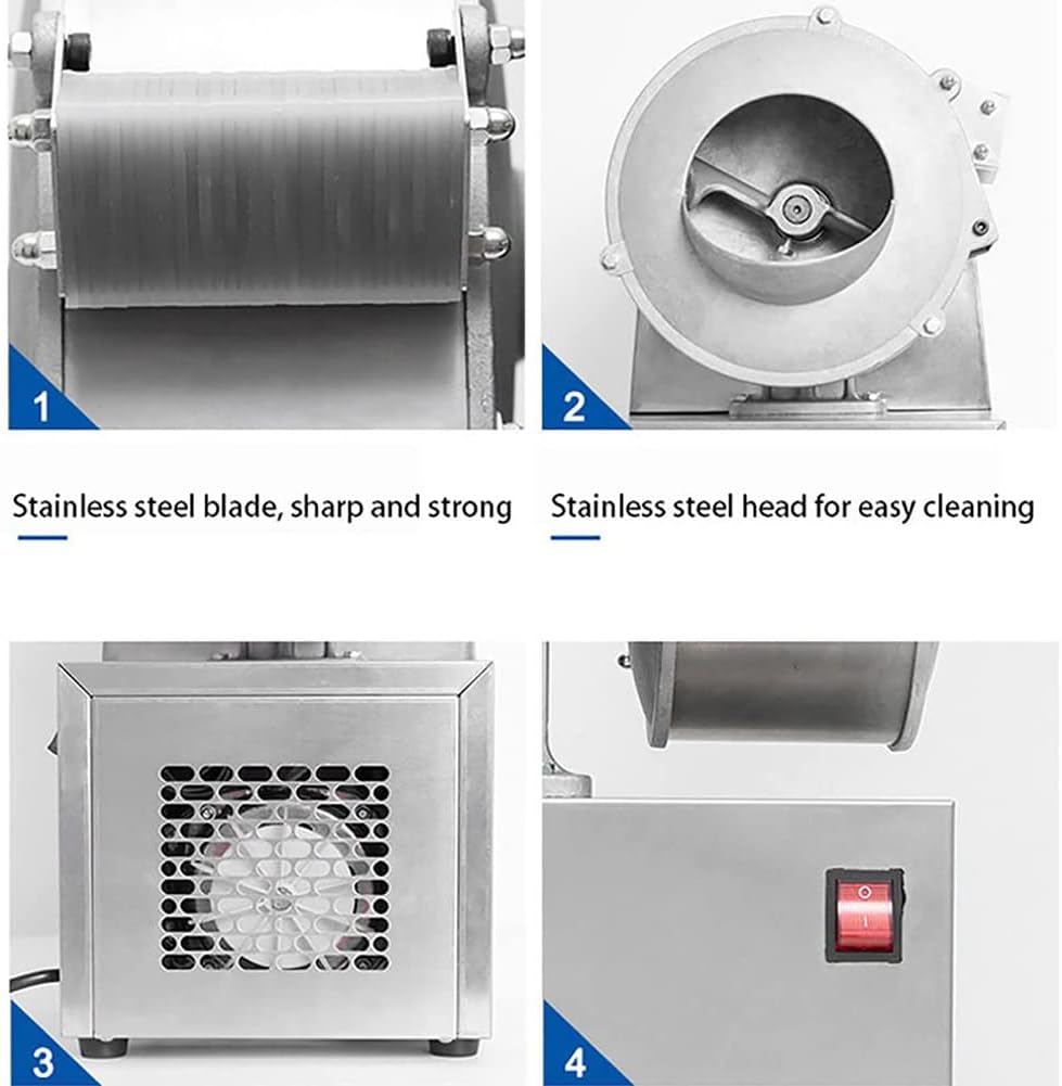 Generic Veg Chopper and Dicer,Electric Vegetable Slicer Grater Cutter, 180W Commercial Automatic Vegetable Cutting Shredder Machine with 2-5Mm Adjustable Thickness, Electric Vegetable Proc