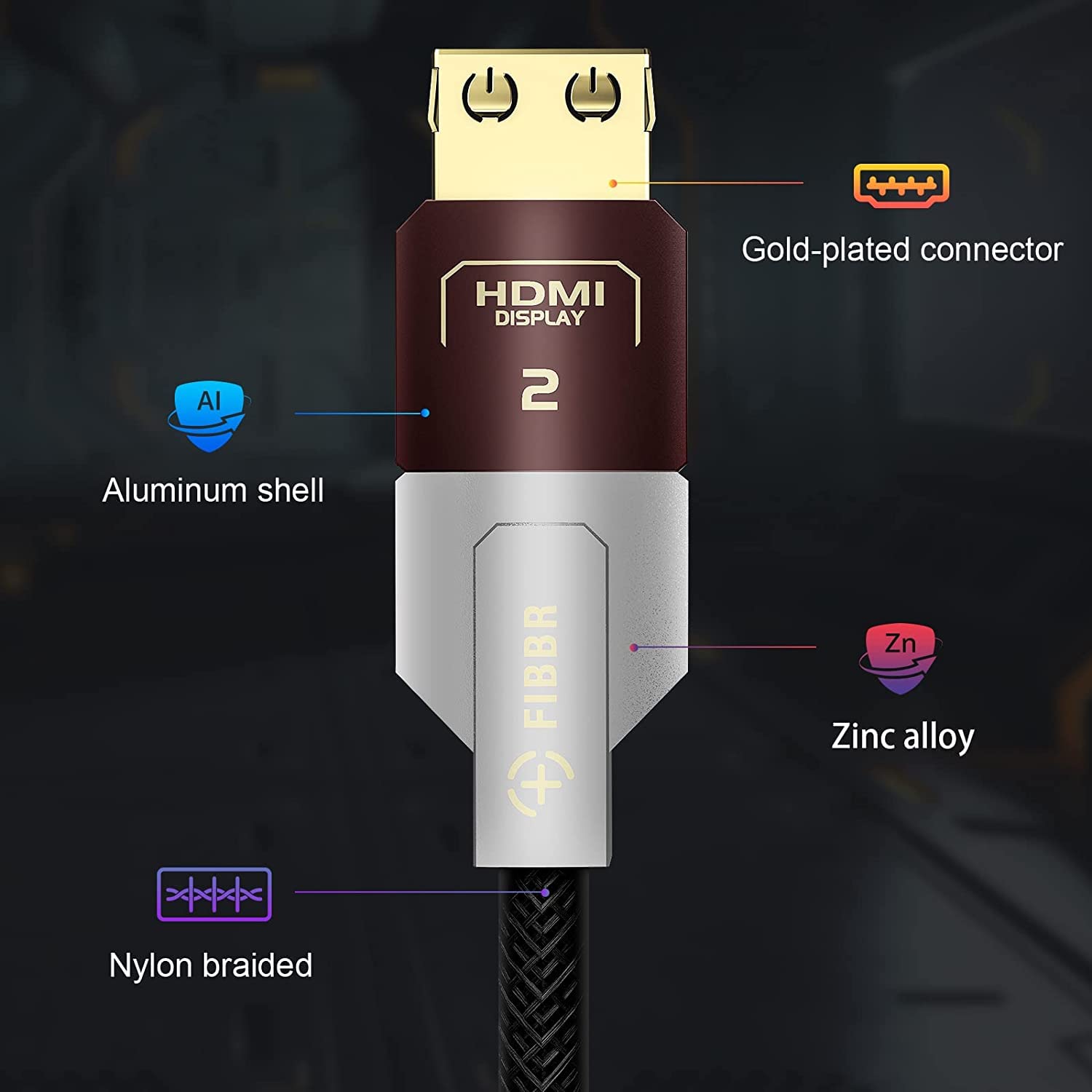 Amazon | FIBBR 8K HDMI 2.1 Cable 5FT/1.5M, 48Gbps High Speed Fiber
