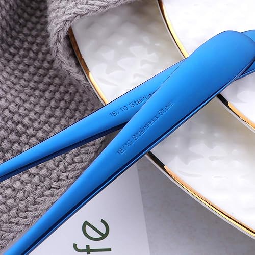 Miniatura 5 de Color ME! Juego de cucharas redondas multicolor de 10 piezas, acero inoxidable, 7 pulgadas, apto para lavavajillas