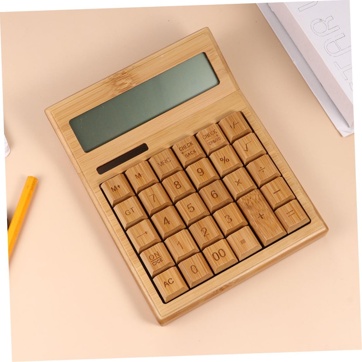 Portable 29-Key Solar Calculator for Office Use Electronic Solar-Powered Calculator with Tilted Display Angle Lightweight Eco-Friendly Desktop for School and Travel