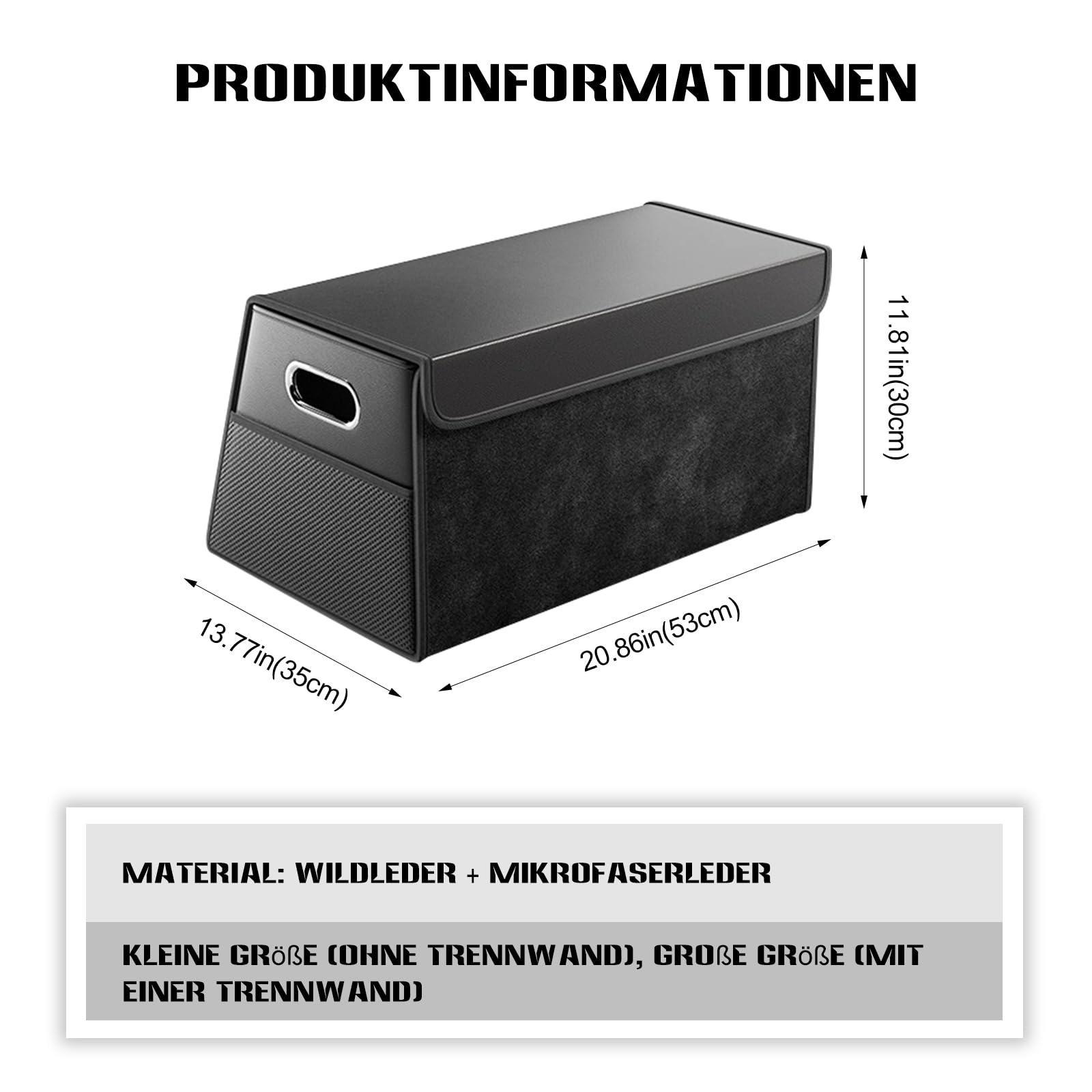 Ergocar Kofferraum-Aufbewahrungsbox Aus Wasserdichtem Leder Faltbar Geruchsneutralorganizer Für Werkzeuge Und Zubehör Geeignet Für Pkws/Suvs/Lkws