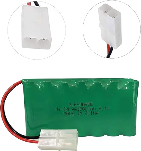 Miniatura 6 de Paquete de 2 baterías AA de 8.4 V 1000 mAh Ni-MH recargables con enchufe hembra estándar Tamiya y 2 cables de carga USB para 1/14 1/18 1/20 de radio