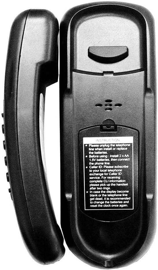 Z powrotem view of VTech TELVTC50 Corded Telephone with battery compartment