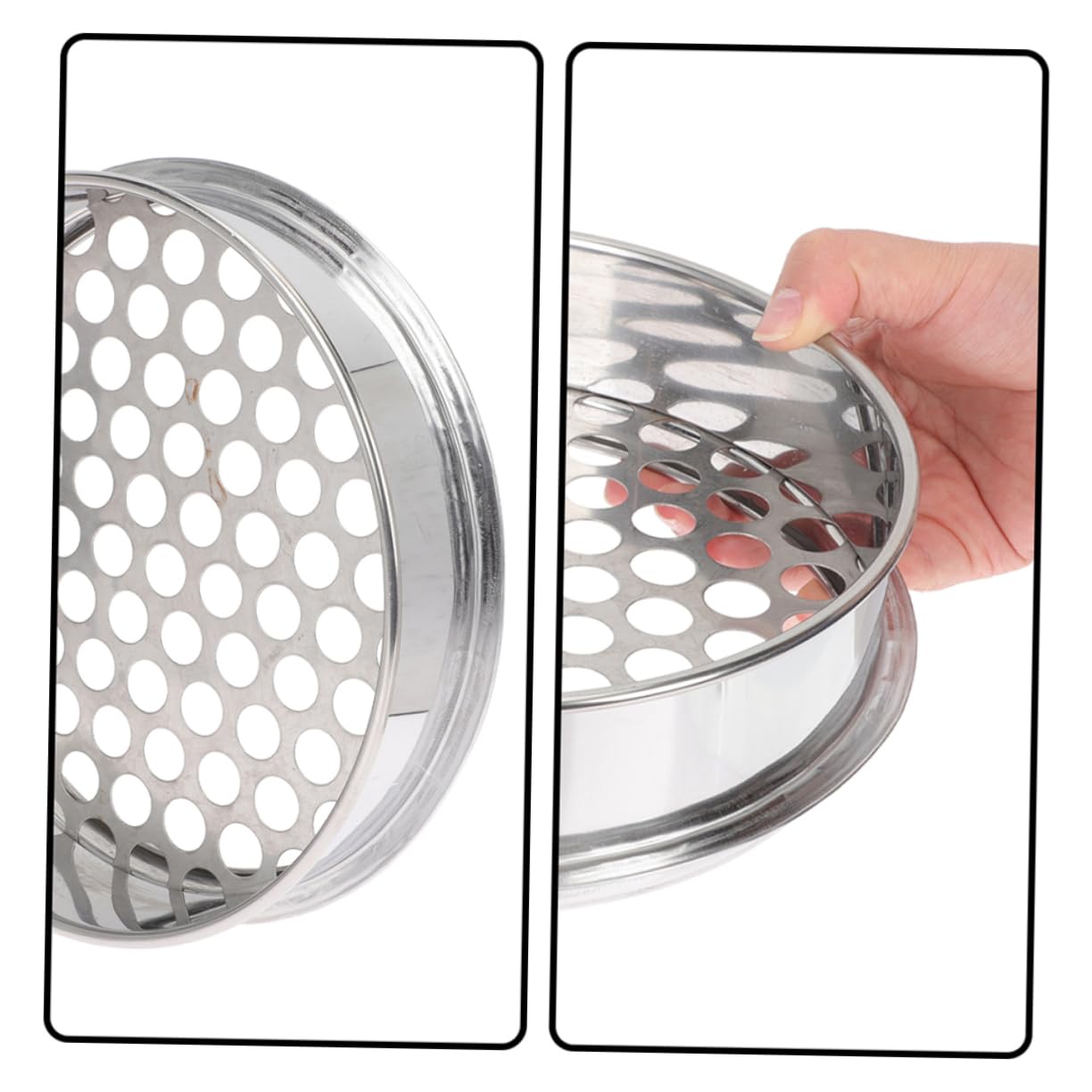 Setaccio in Acciaio Inox Rotondo 2 Pezzi per Mirtilli e Alimenti