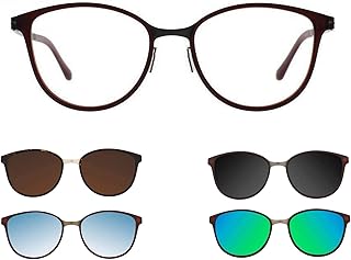 245 Colore M06 MARRONE - Montatura per occhiali da vista e sole + 4 CLIP-ON Original “99 John St NYC” Genere DONNA