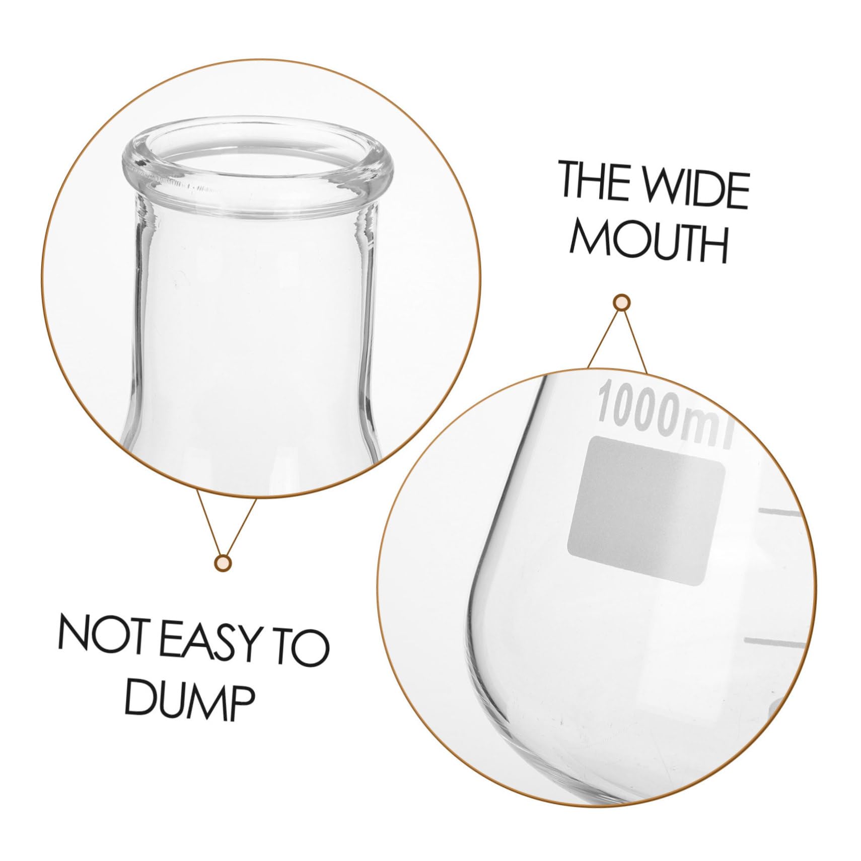 ULTECHNOVO Erlenmeyer Capacidad de 50ml a 1l Juego de 5 Matraces de Vidrio de Borosilicato Diseño Cónico y Base Triangular para Laboratorio Científico