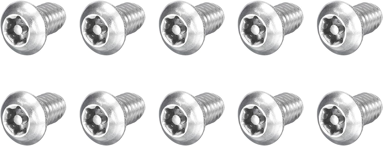 uxcell 10Pcs Torx Security Machine Screws, 5/16-18 x 1/2" 304 Stainless Steel Tamper Resistant Button Head Screws Bolt Full Thread for Anti-Theft Tamper Proof, Silver Tone