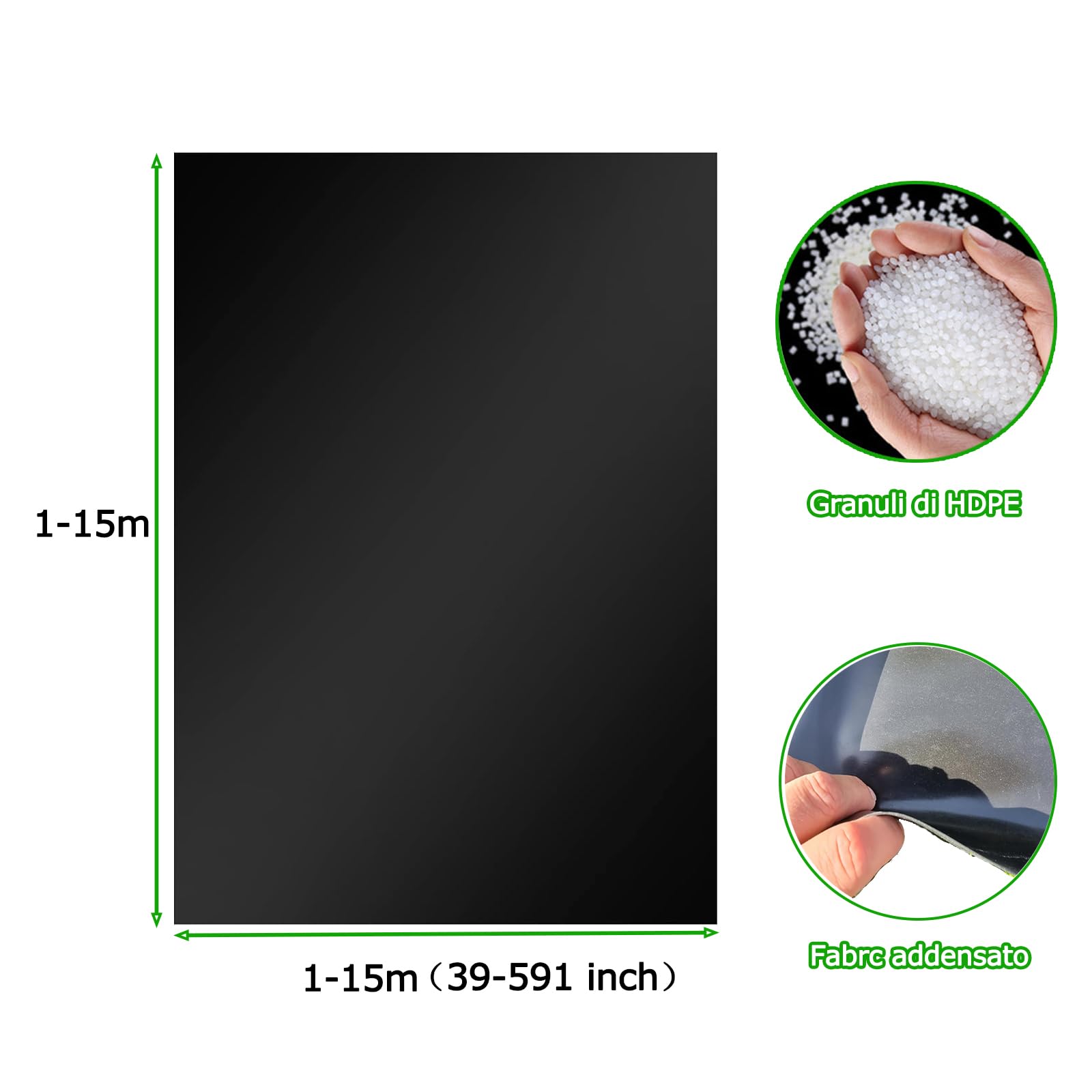 Telo per Laghetto in HDPE, 9x9m Rivestimento per Laghetto Flessibile Resistente,Grande Gardens Pools Membrane, Fodera Laghetto prova di strappo per Piscina Giardino, Laghetti, Fontane