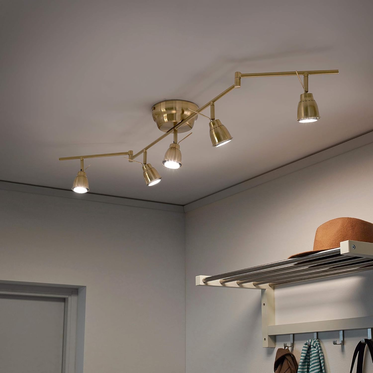 IKEA BAROMETER ゴールド 5灯スポットライト Ikea Barometer Ceiling Track Light, 5 Adjustable Spots, Brass