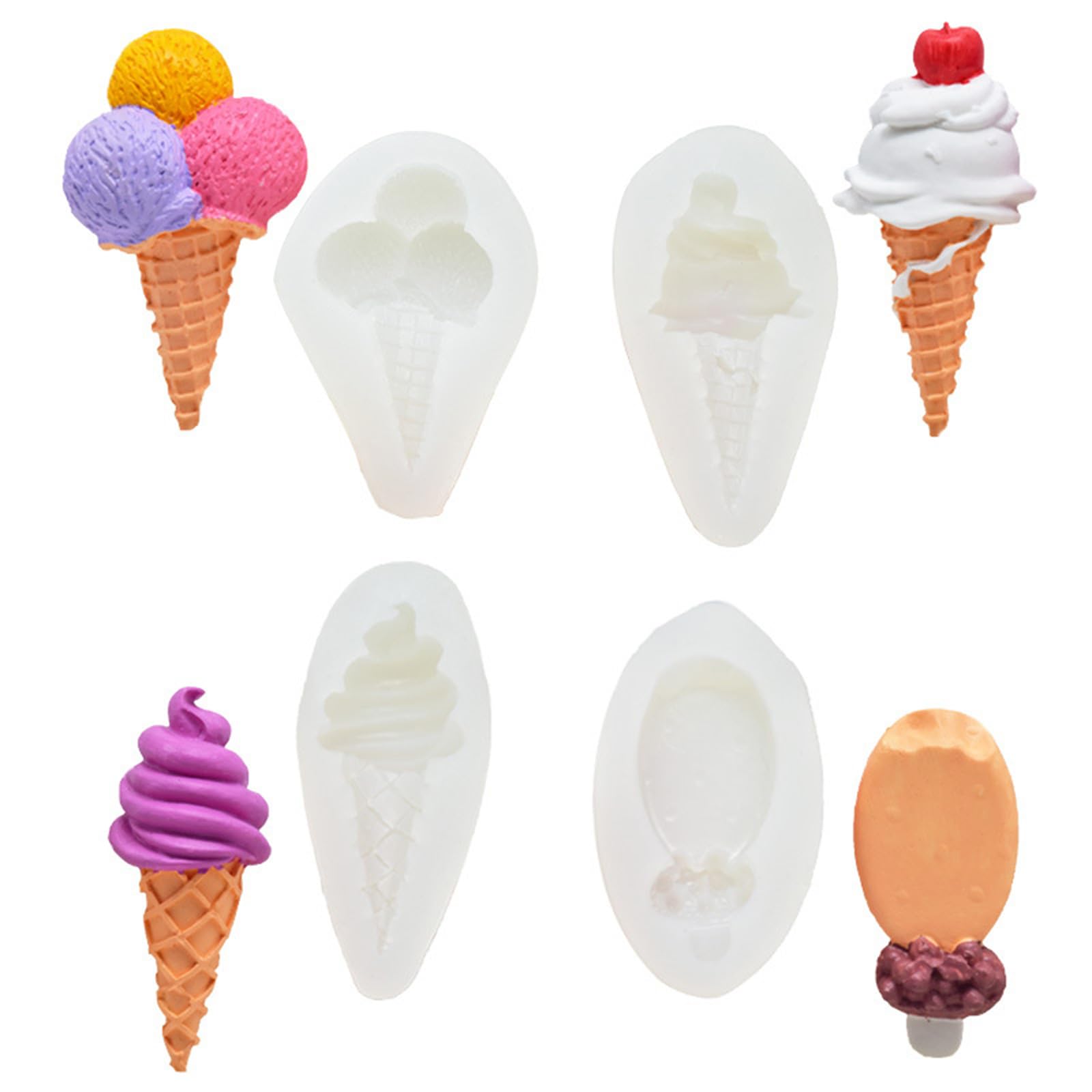 Moldes para polos， Moldes de chocolate for fondant, herramientas for decorar pasteles, 4 estilos, accesorios de silicona hechos a mano(B)