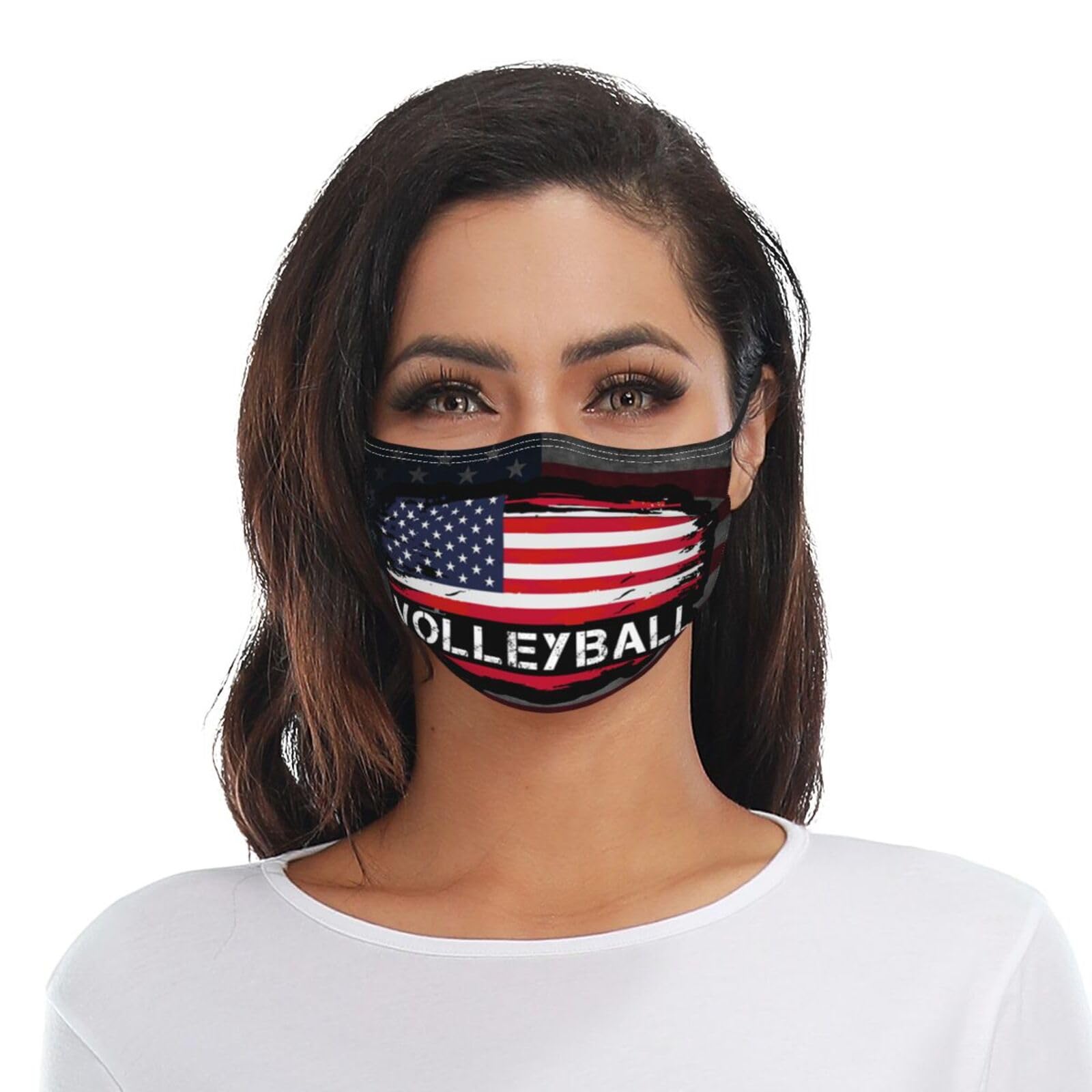 American flag volleyball Adult Dust Mask Adjustable Dust Face with 2 Filter5976