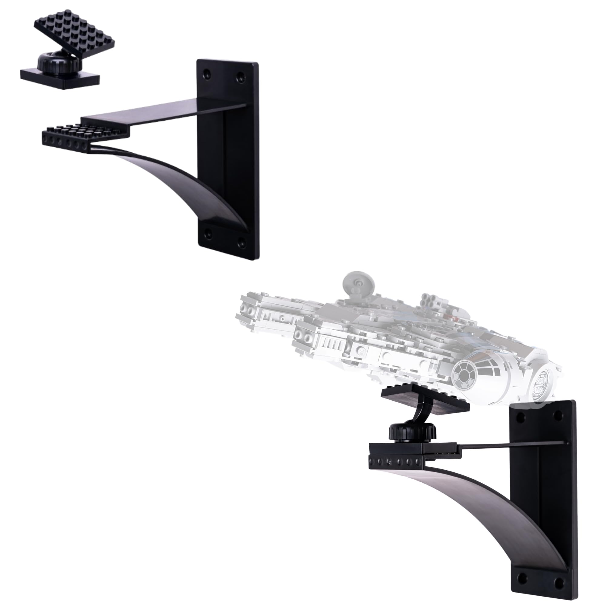 Infinity Angle Display Shelf 6 INCH - 2 Pack - Black
