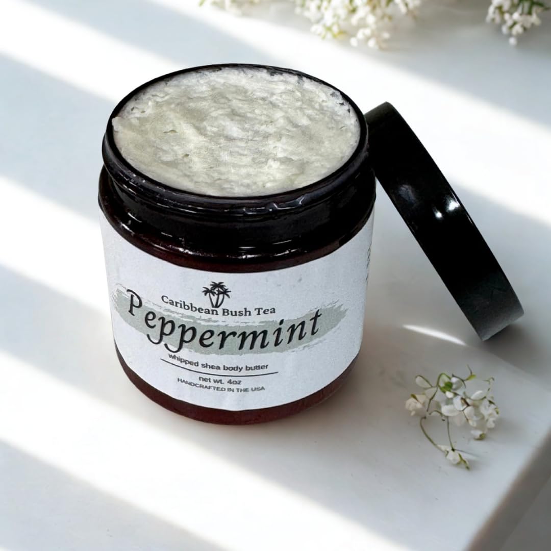 Whipped Shea Body Butter. Moisturizing cream for all skin types. (Peppermint, 9 oz)