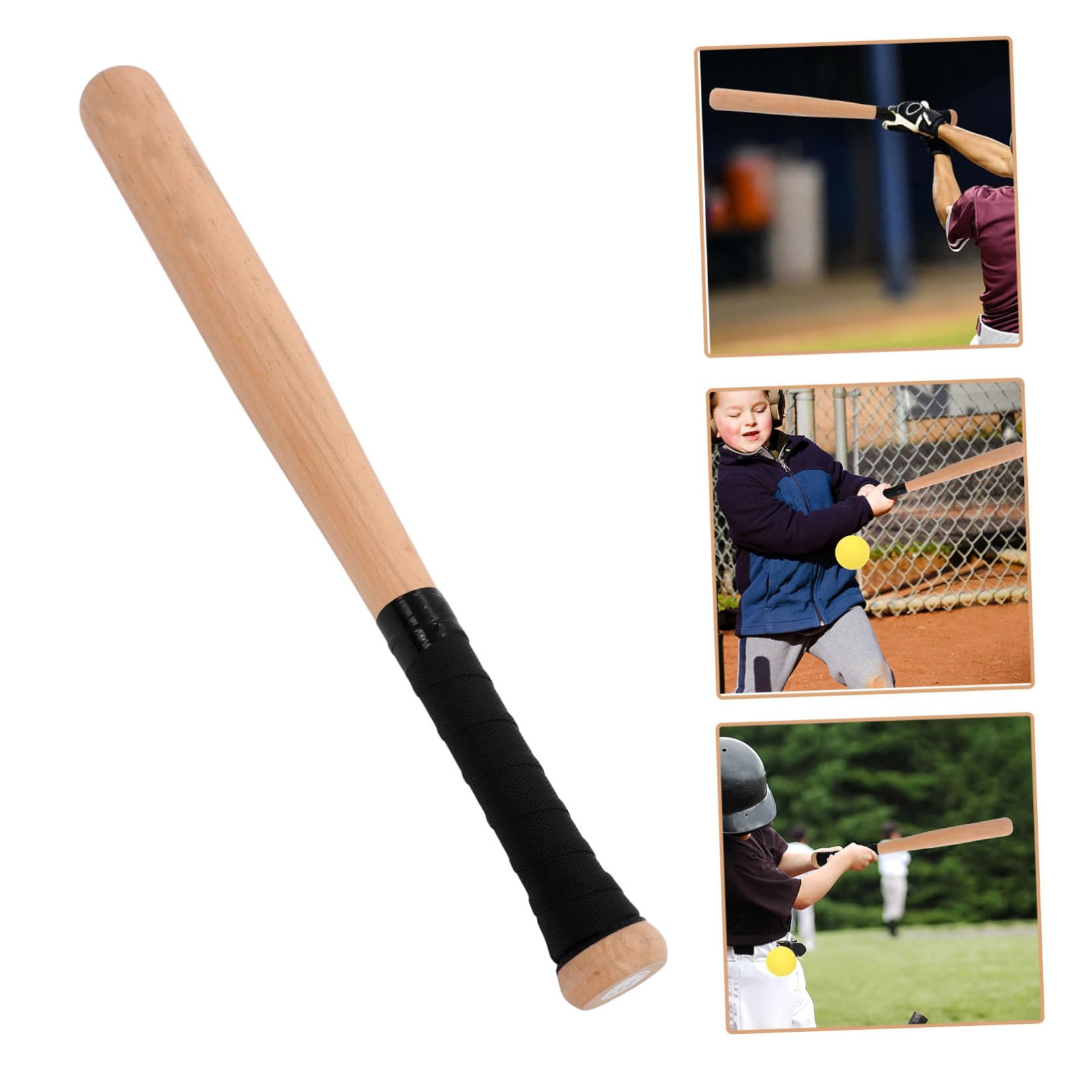 Mazza da Baseball Sportiva in Legno di Faggio 54 Cm Impugnatura e Logo, Bastone Leggero per Allenamento Ragazzo Ragazza, Ragazzi e Adulti, Attrezzatura Outdoor per Esercizi