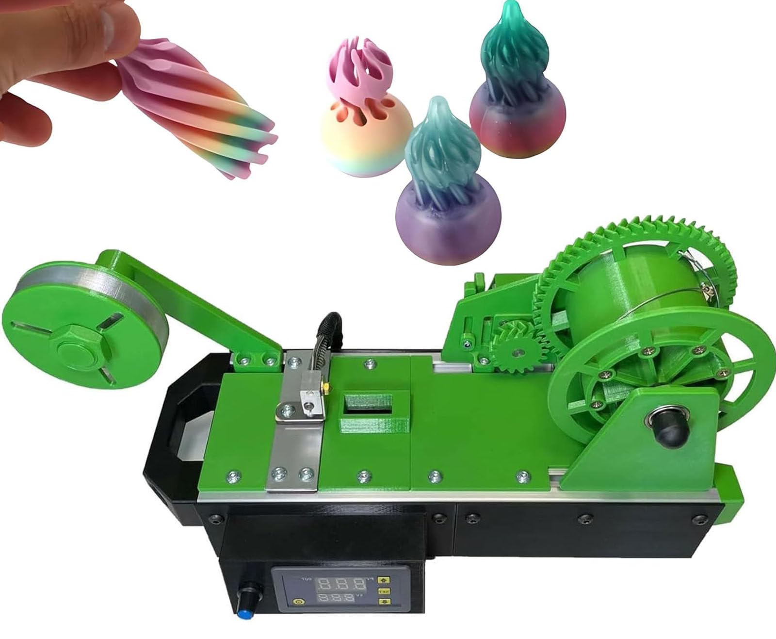 Ekstrudery do drukarek 3D, producent filamentów z recyklingu PET, recykler butelek, z cyfrowym wyświetlaczem temperatury, regulowana prędkość, dla rodzin, producenci DIY Green A