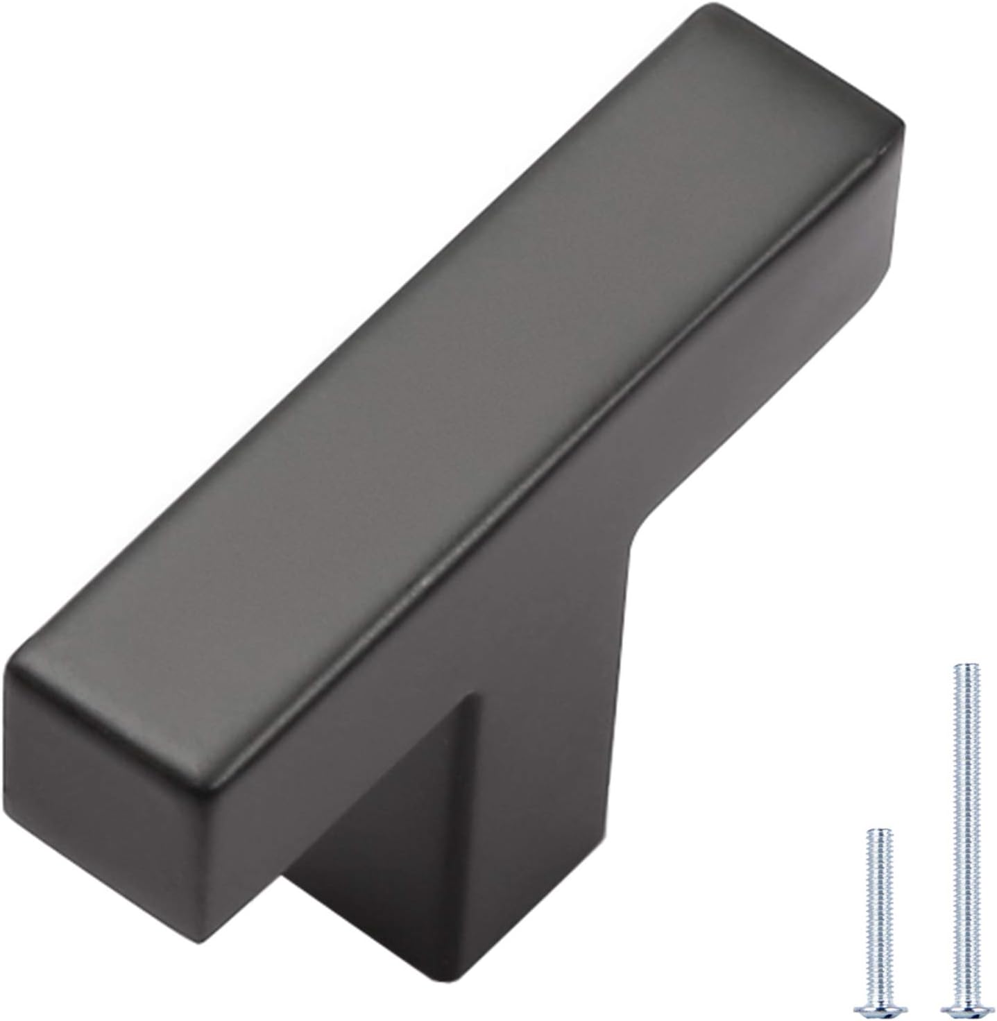 KNOBWELL 6 Pack Black Stainless Steel Drawer Knobs and Pulls, Matte