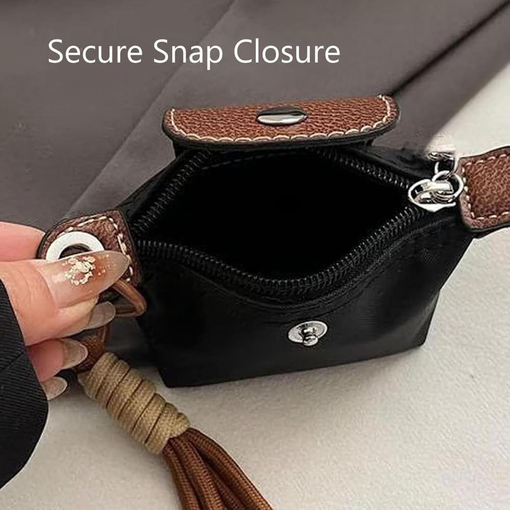 Mini Nylon Dumpling Bag Coin Purse, Detachable Nylon Wrist Strap Coin Purse, Small Change Purse Wallet Makeup Pouch With Zipper & Keychain For Women (4PCS-B) - Image 5