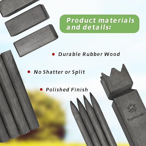 Miniatura 4 de SunNordic Kubb Juego de patio, juego de lanzamiento de madera de goma para jardín al aire libre con bolsa de transporte de lona, juego de ajedrez