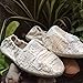 Boro Sashiko Embroidery Handmade Fabric Espadrilles Slip On shoes - White (EU Size 34-46) (42)
