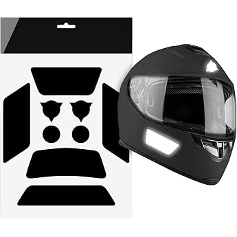 Autodomy Reflective Stickers for Motorcycle Helmet Pack of 9 Reflectors Helmet Weatherproof & UV Resistant Helmet Reflector Sticker France Racing Design Black Reflective