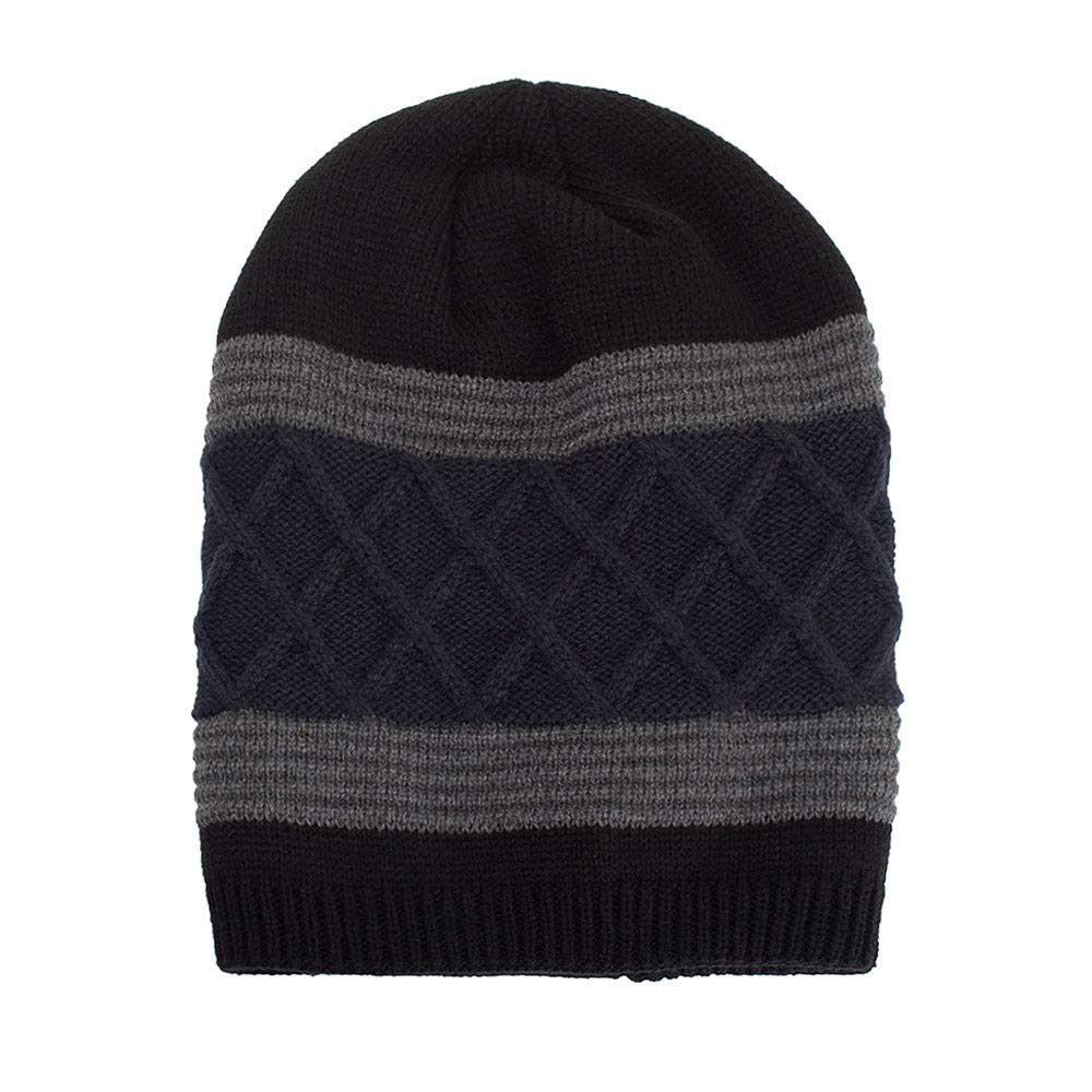 Zimowa Ciepła Czapka Damska Męska Ciepła Czapka Do Noszenia Szydełkowa Czapka Zimowa Z Wełnianymi Czapkami Męski Polar/Black/One Size