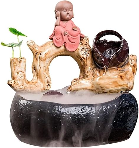 QMOWIZ Table Decor Fontana Desktop Ceramic Fontana Creativa Creative Desktop Humidifier Fish Tank Decor Home Fontana da Giardino