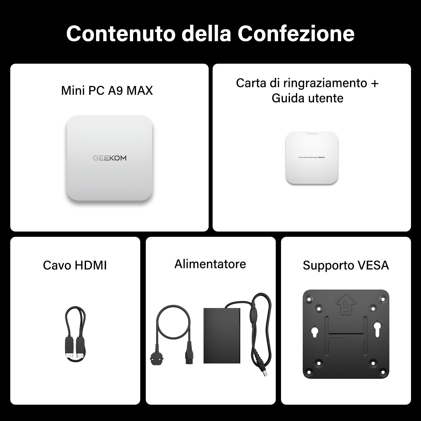GEEKOM A9 Max 2026 Edition Mini PC AI con AMD Ryzen AI 9 HX 470 (86 TOPS) | 32GB DDR5 + 2TB SSD | Win 11 Pro | per Sviluppatori AI,Home Server | 4x Uscita 8K (HDMI/USB4/DP) Doppia 2.5G LAN | WiFi 7