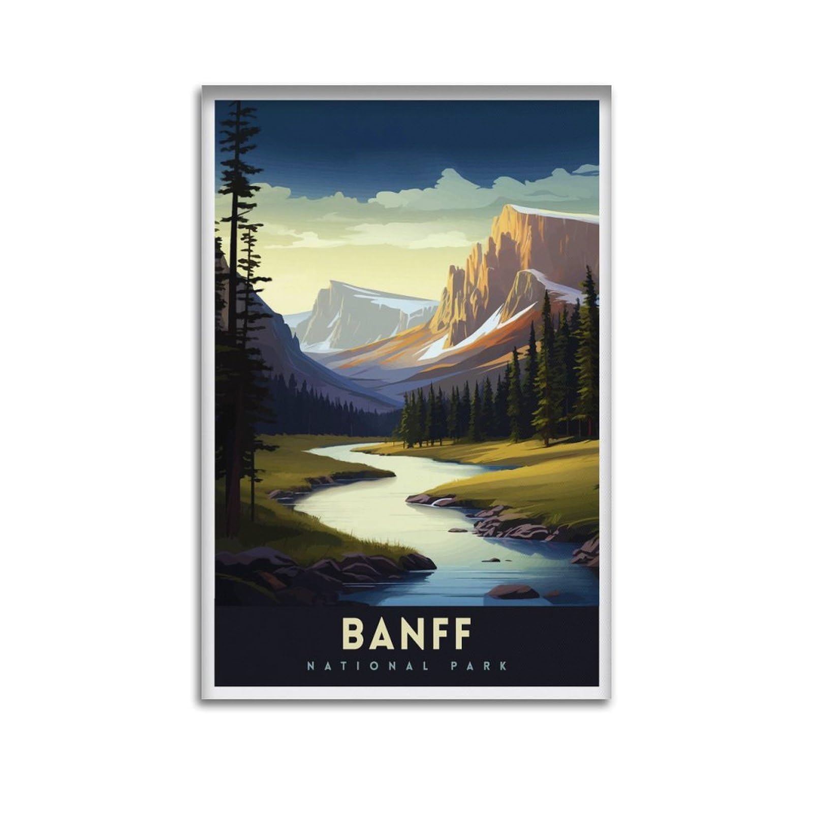 xiaoxiaoshen Banff National Park Travel Home Canada Gift for Ho Canvas Poster Wall Art Prints Room Aesthetic Murals Bedroom And Living Decorations 24x36inch(60x90cm)
