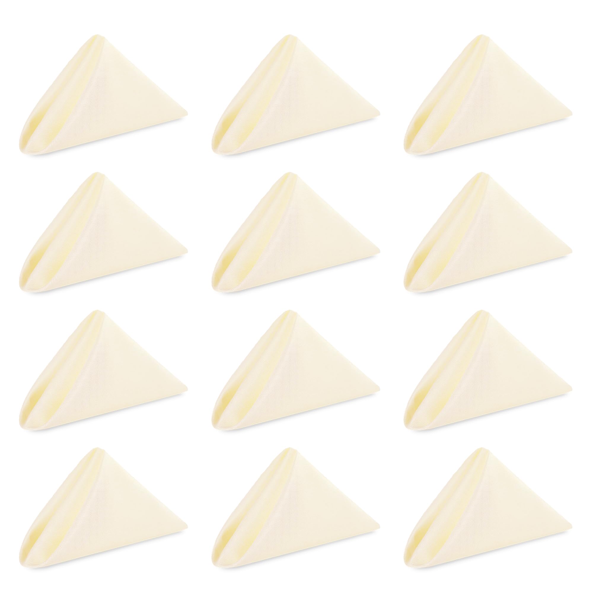 WedDecor Reusable 50cm x 50cm Fabric Ivory Dinner Napkins – Polyester Table Napkins with Hemmed Edges, Easy-Care, Washable for Weddings, Banquets, Parties & Home Use, 100pcs — image 1