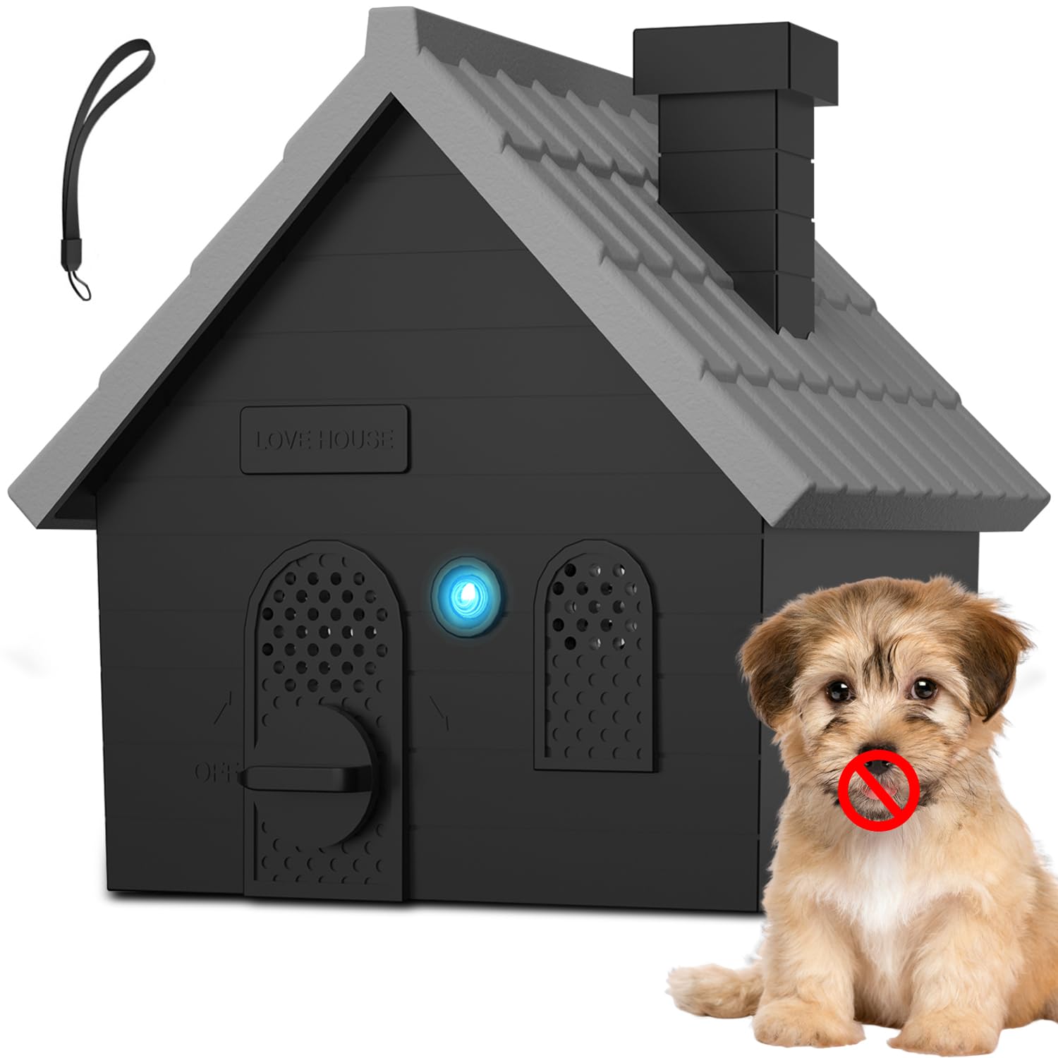 Dog Barking Control Devices, Anti Barking Device Ultrasonic Dog Barking Deterrent with 4 Modes, Stop Barking Dog Devices Up to 50 Ft Range, 2 in 1 Weatherproof Bark Control Device Outdoor Indoor