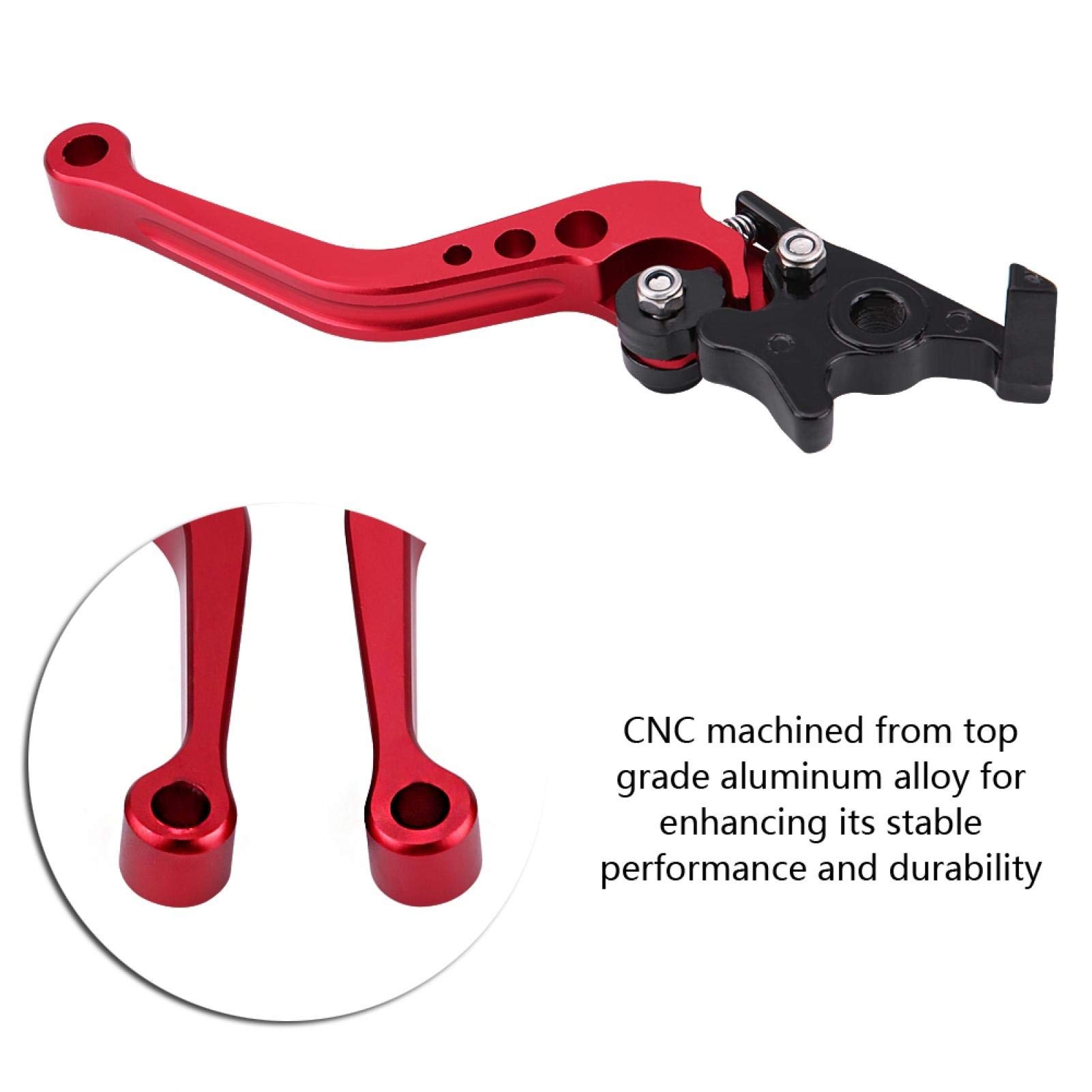 Levier de frein d'embrayage, paire de 22mm 7/8 "CNC aluminium moto embrayage tambour levier de frein poignée levier de frein d'embrayage universel,(rouge)