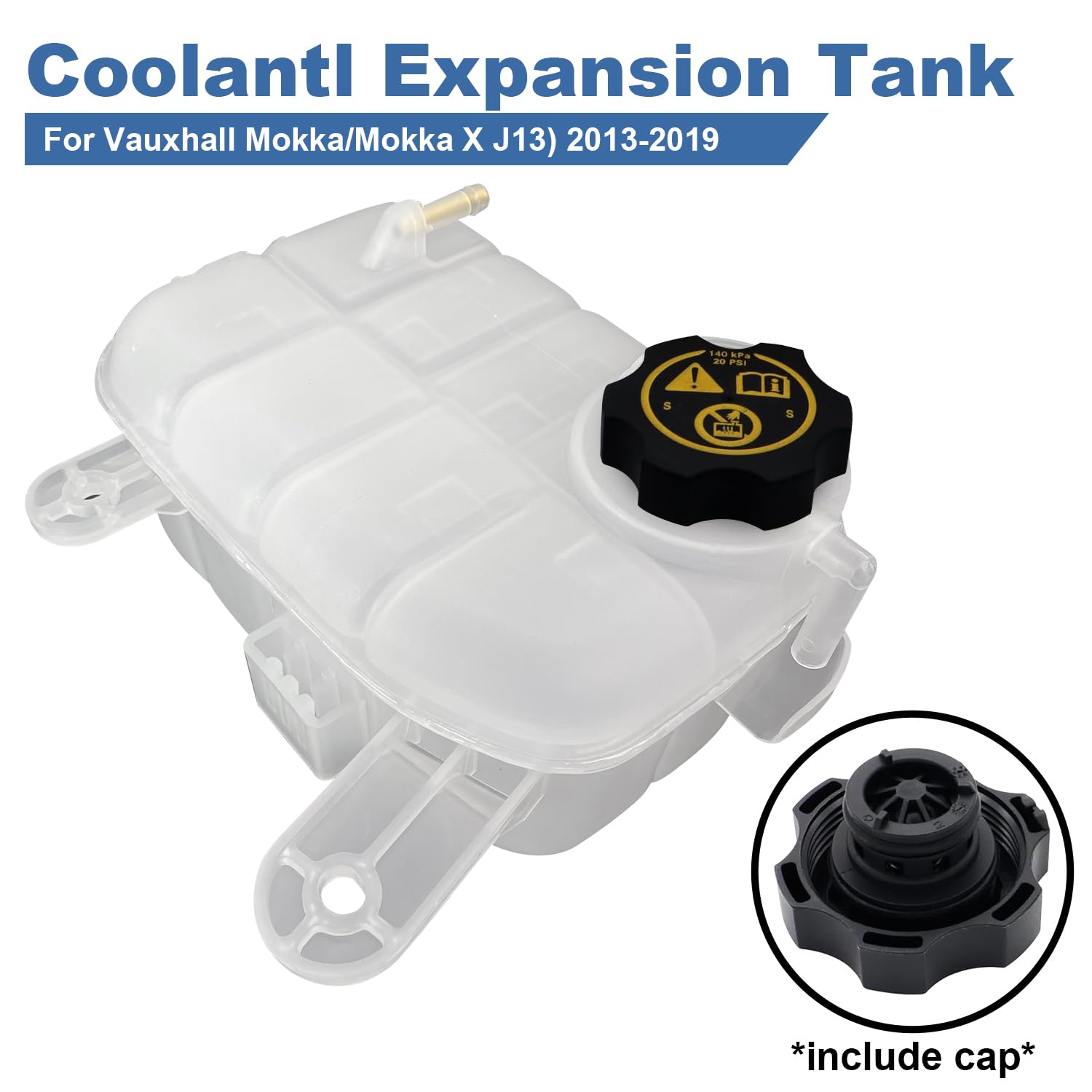 95380033 - Depósito de expansión de refrigerante de motor con tapa para V-auxhall Mokka x J13 2013 en adelante 1.4 1.6 1.7 1.8