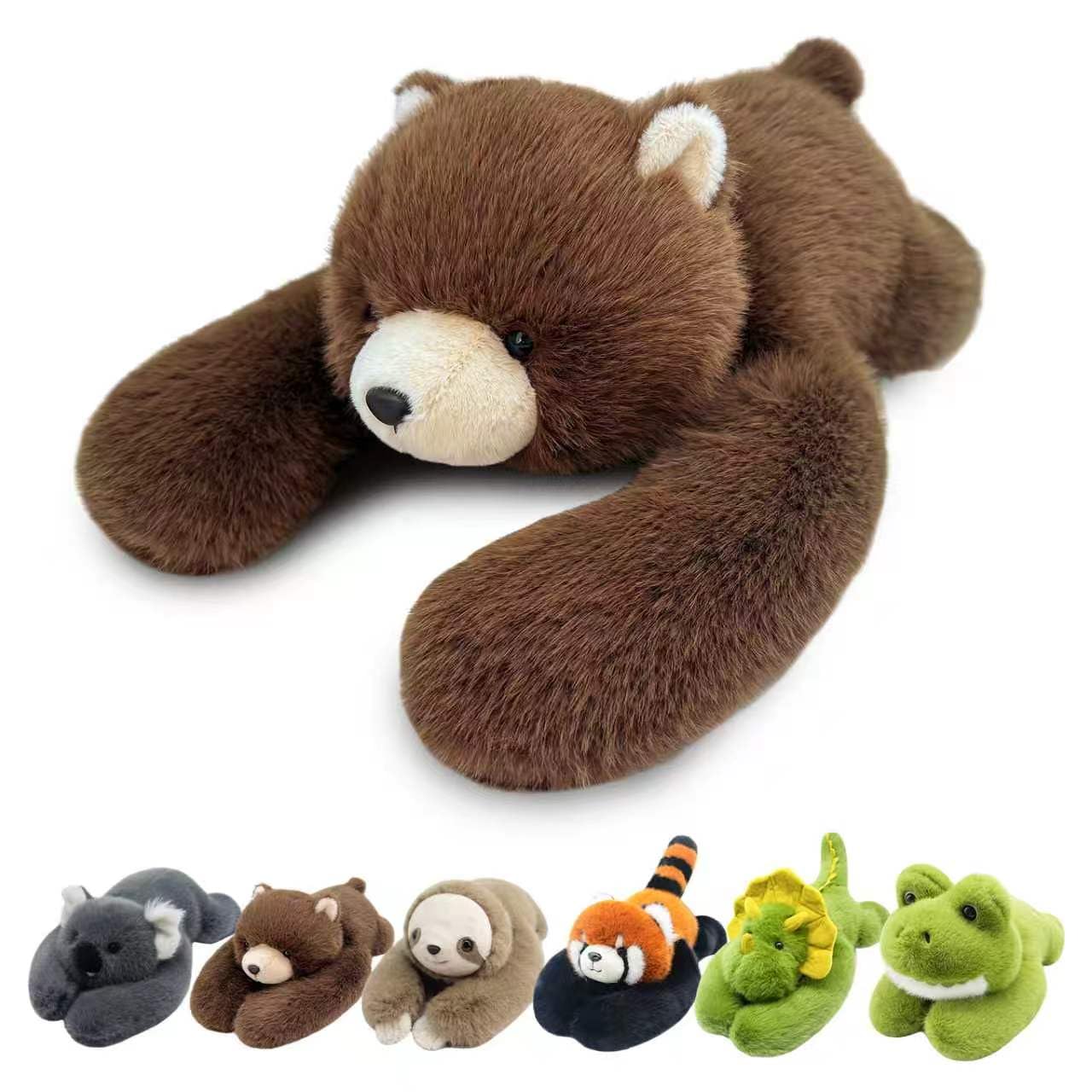 Brązowy pluszowy miś, średni rozmiar 42 cm | Super miękkie, obciążone, przytulne, 0,4 kg, urocze i puszyste ramię, dekoracja pokoju, prezent urodzinowy dla dziewczynek