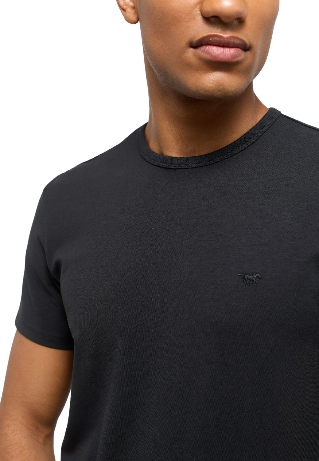 MUSTANG Allen T-shirt męski, zestaw 2 sztuk, krój Regular Fit, S-3XL, biały, czarny, rozciągliwy, Black 4142, 3XL
