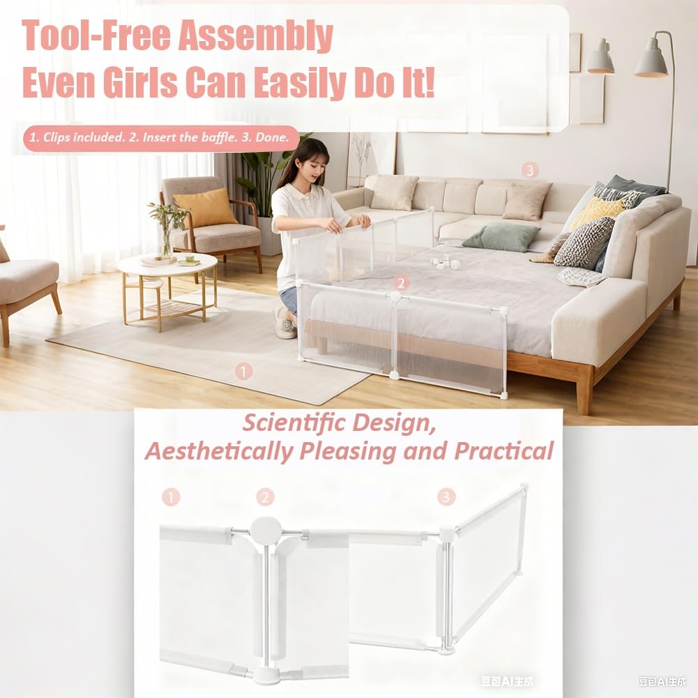 Protezione multiuso for fessure, pannello di protezione sotto divano e letto for animali domestici, barriera for mobili staccabile for impedire l'accesso e la perdita di giocattoli(120cmx20cm)