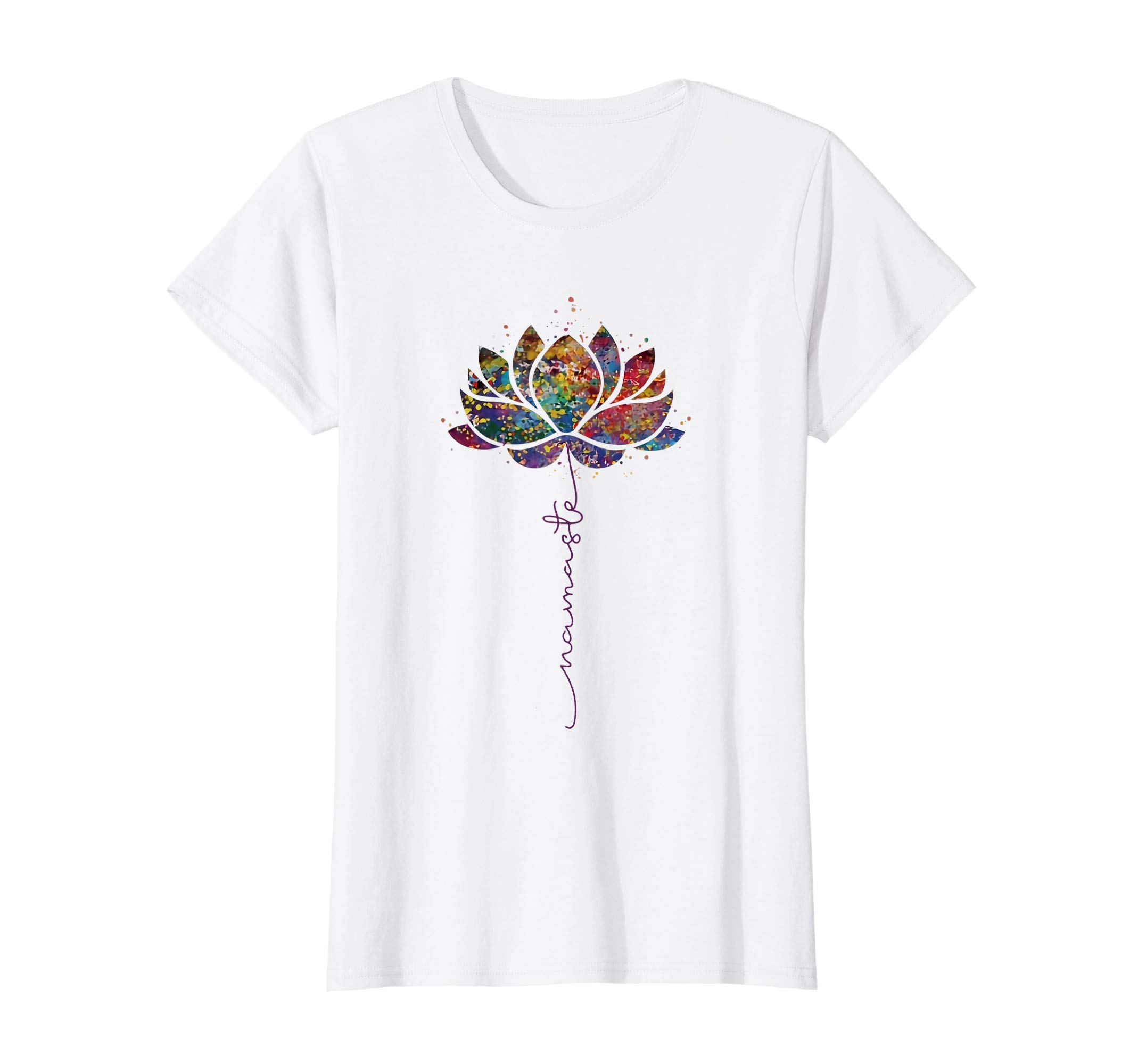 Lotus Flower Namaste Yoga Watercolor Meditation Zen Bohemian T-Shirt