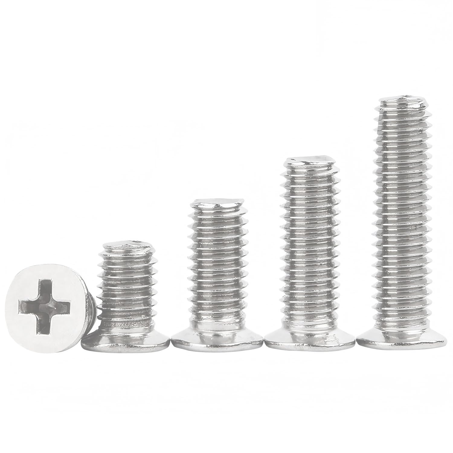 Qrity M3x6mm Vite a Testa Svasata, 20 Pezzi Piccole Viti Testa Phillips in Acciaio Inossidabile, Per Mobili, Macchina, Argento