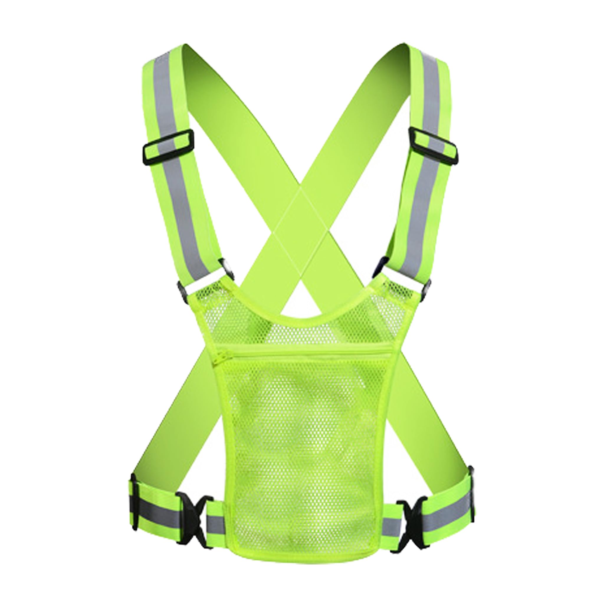 OhMill Reflective Vests Running Vest Phone Holder High Visibility Vest Adjustable Elastic Band Hi Vis Vests with Pockets