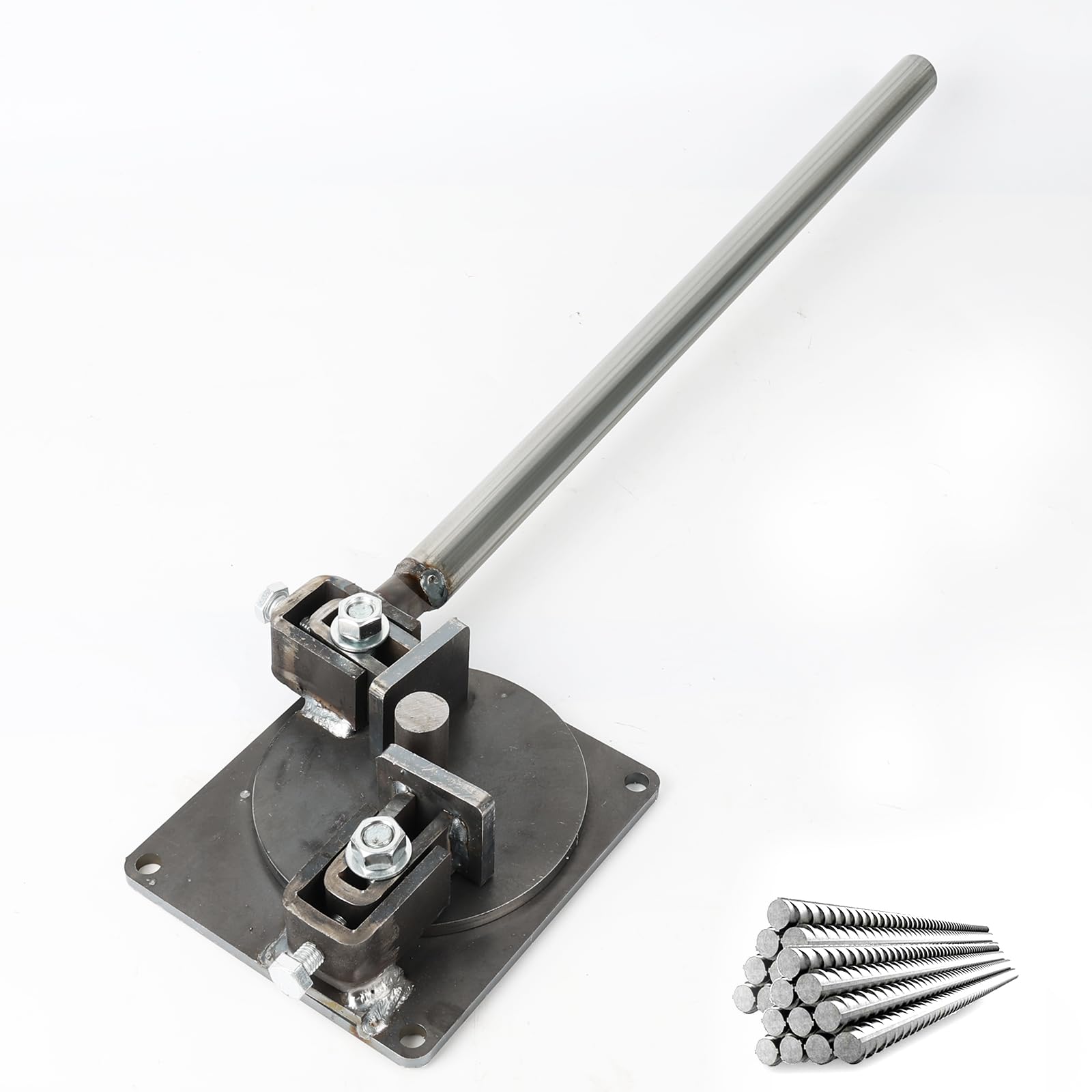 Biegemaschine FüR Eisenstangen,Bewehrungsbieger, 4-14mm Schwere Handbiegemaschine, 8.8 Zinkbeschichtet, Mit 370mm Edelstahlgriff & 195x180mm Basis FüR Industrie & Heimwerker