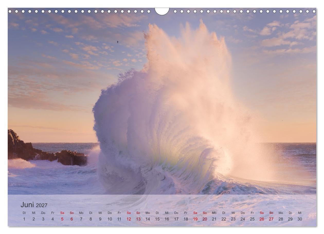 CALVENDO - Wellen Konzert (Wandkalender 2027 DIN A3 quer), Monatskalender: Wellen bei Seestürmen im Mittelmeer.