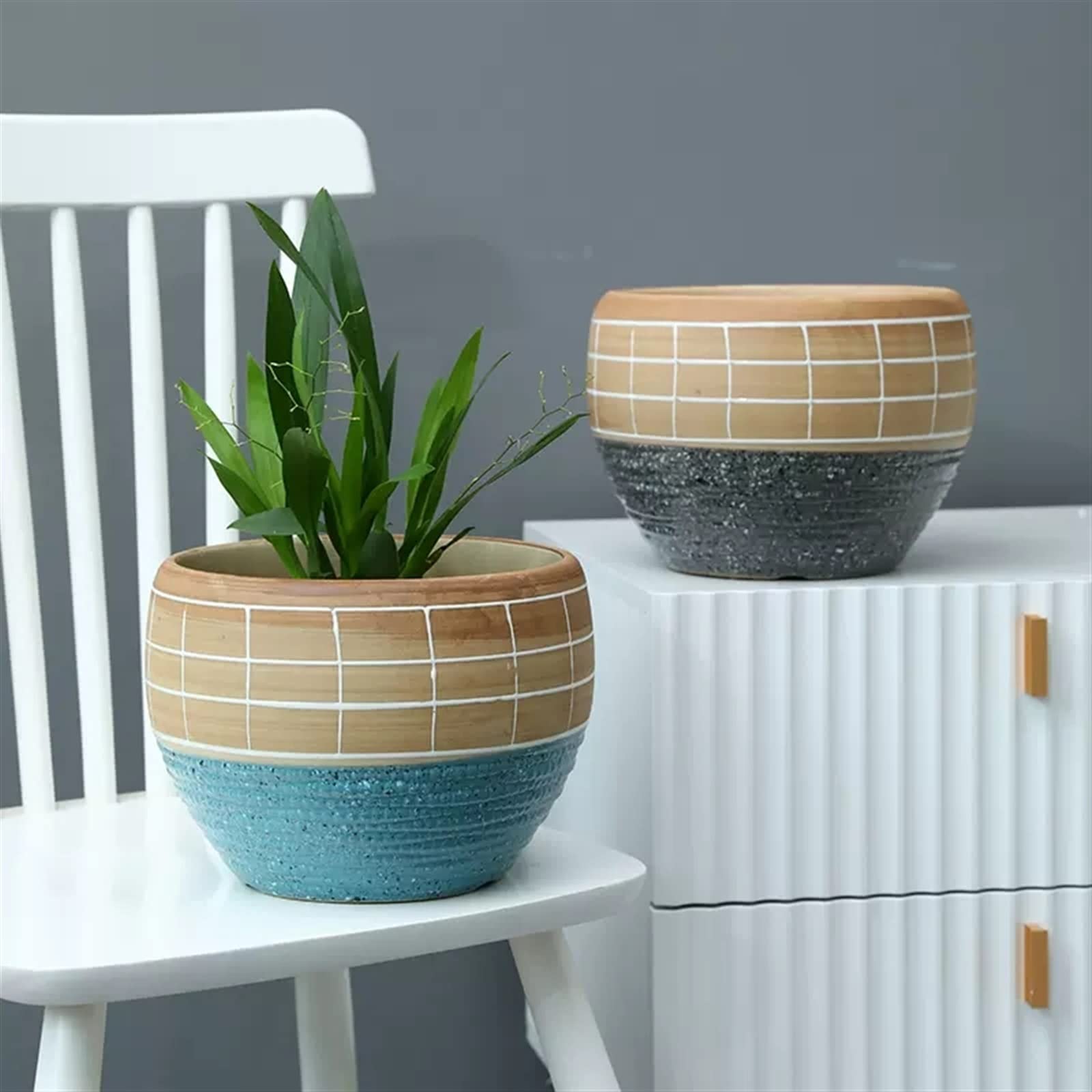 KADAX Vaso Da Fiori Alto, Grande Fioriera In Plastica Per Decorazione Interna Ed Esterna  Bianco Set Di 3 465 Cm 575 Cm 68 Cm 83764559