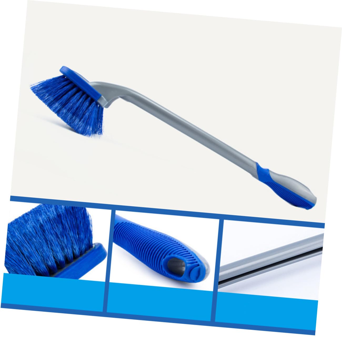 PLAFOPE Kit Spazzole Pulizia Pneumatici Auto 3 Pezzi Blu PVC Pp | Set 1 Spazzola Corta Cerchi, 1 Spazzola Corta Gomme, 1 Spazzola Lunga, per Veicoli e Imbarcazioni