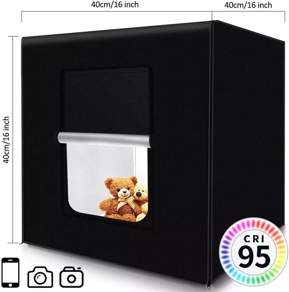 Foldable Light Box 40cm Portable Softbox with 3 Colors Background for Photo Photography Desktop Shooting Tent (D 40 * 40 * 40cm)