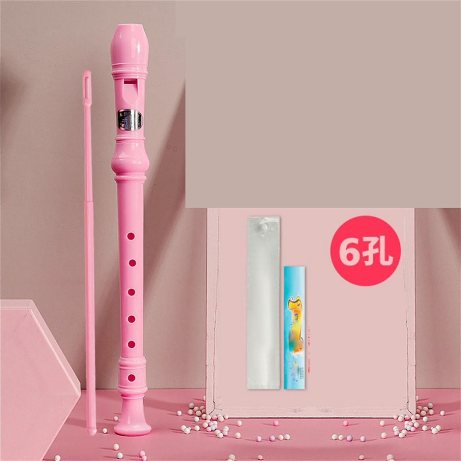 Flauto Dolce Professionale Flauto Dolce Soprano A 6 Fori In Stile Tedesco. Uno Strumento A Fiato Ideale Per Principianti(Pink)