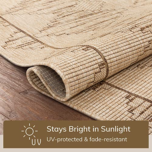 Well Woven Sturl Beige Indoor/Outdoor Flat Weave Pile Nordic Diamond Pattern (2'7" X 9'10" Runner) Runner Rug #TOP4