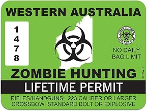 Western Australia Zombie Hunting Permit Sticker Decal 6"x4.5"