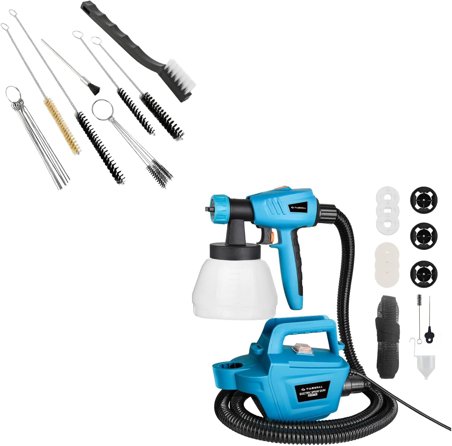 Tilswall Pistola Pintura 800W & Kit de Limpieza