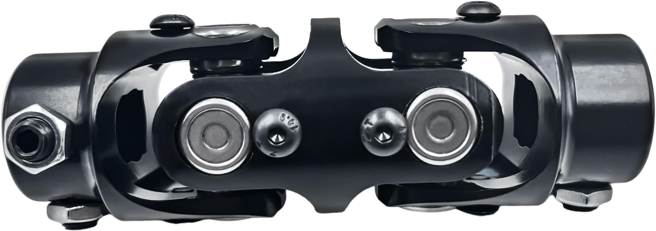 Hex AutopartsDouble Steering U-Joint Coupler Column Shaft Universal Black (1, 3/4" DD x 3/4" DD)