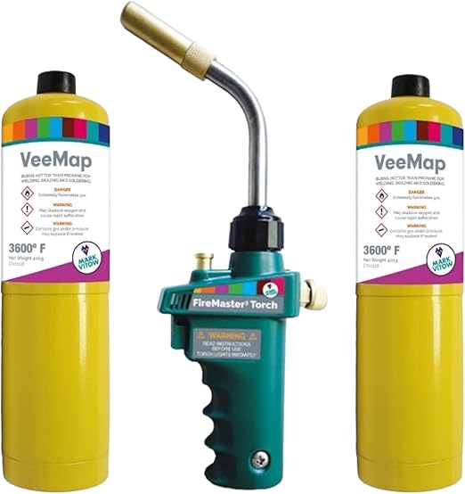 Blowtorch Kit Firemaster 3 Blow Torch 360 Degree Swivel Gun Neck Plus 2